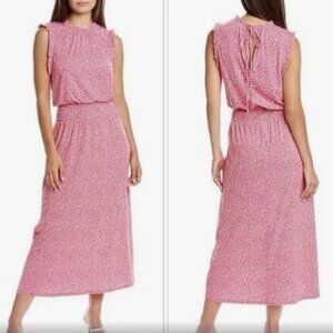 New! H by Halston Garden Scroll Bright Rose Maxi Dress Size Small 47653